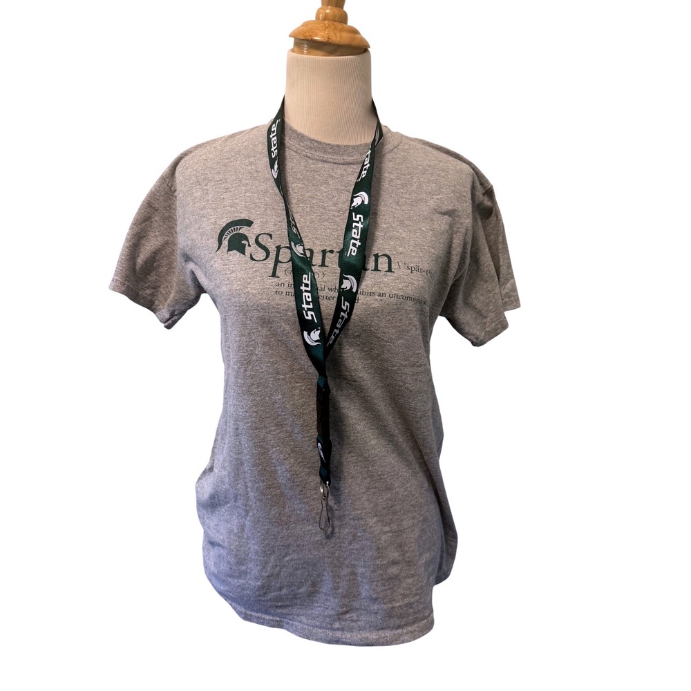 Michigan State Spartans MSU Spartan Definition Graphic T-Shirt Grey Medium